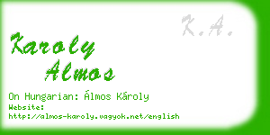 karoly almos business card