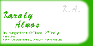 karoly almos business card